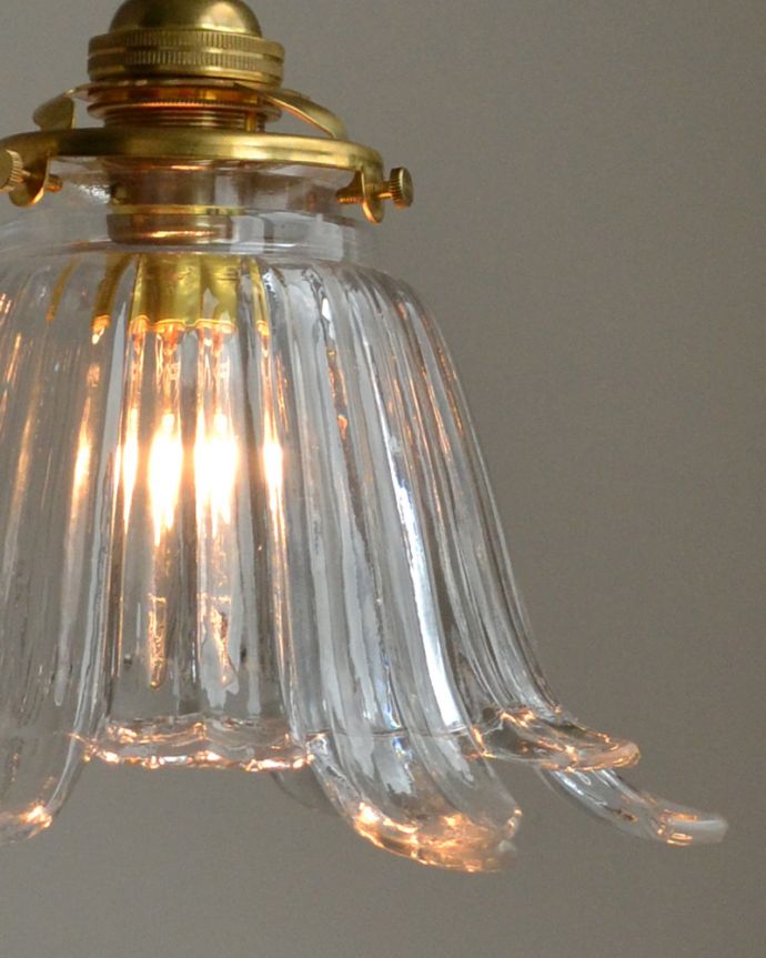 ペンダントライト　照明・ライティング　お花が咲く、可愛いペンダントライト （コード・シャンデリア電球・ギャラリーA付き）。シェードから漏れる光に癒されます。(pl-073)