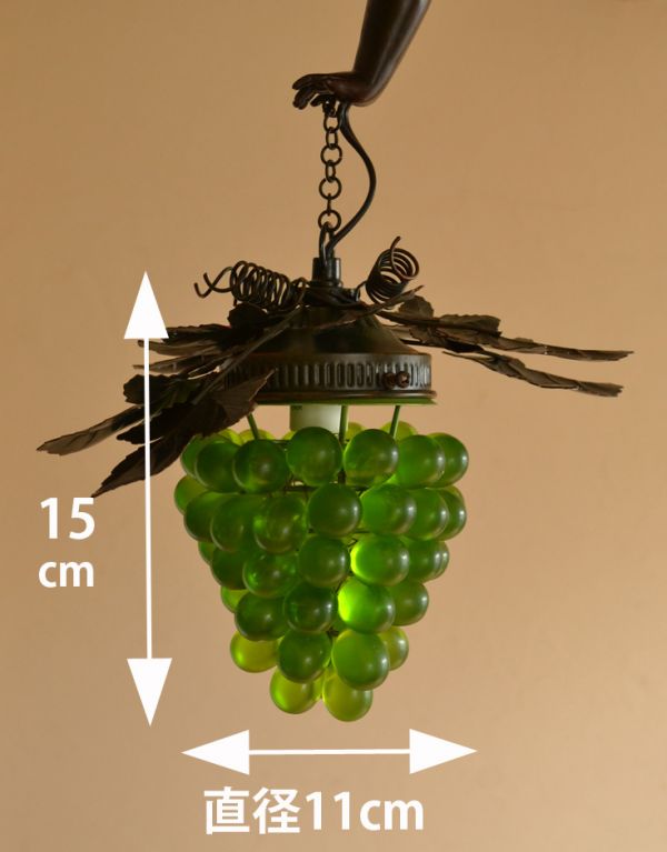 ペンダントライト　照明・ライティング　アンティーク風エンジェルペンダントランプ（葡萄）（電球セット）。※シェードのみの販売はしていません。(pl-122)