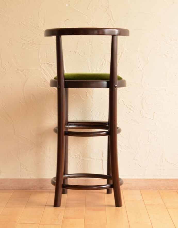 アンティークの英国家具、木製のベントウッドハイチェア（カウンター