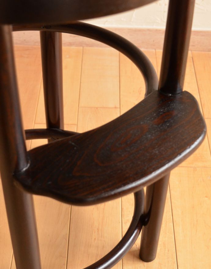 アンティークの英国家具、木製のベントウッドハイチェア（カウンター