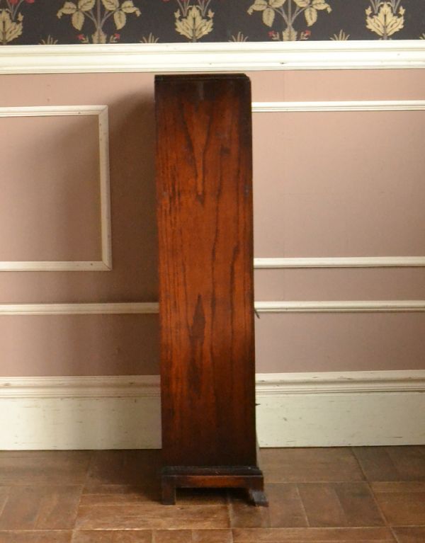 アンティーク家具　アンティークの収納家具、本棚におススメのブックシェルフ。横から見てもピカピカです。(q-429-f)