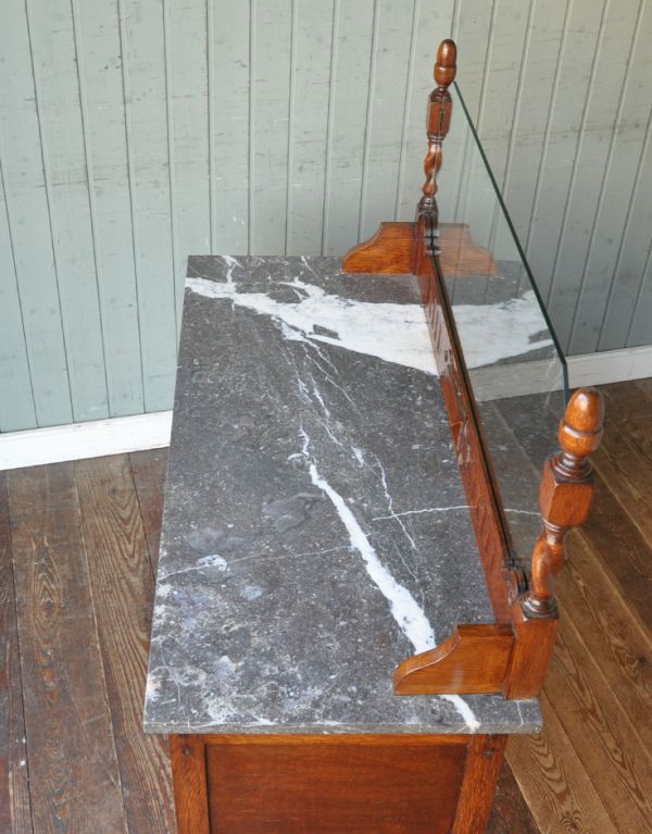 ウォッシュスタンド アンティーク家具 アンティークの英国家具、大理石天板のウォッシュスタンド。天板もキレイな天然大理石。(q-435-f)