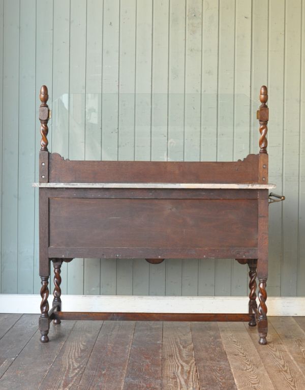 ウォッシュスタンド アンティーク家具 アンティークの英国家具、大理石天板のウォッシュスタンド。きちんとメンテナンスしているので、裏側もキレイな状態です。(q-435-f)