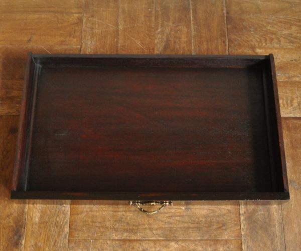 アンティーク家具　高級感あるマホガニー材のアンティーク家具、英国のホールテーブル。引き出しが１杯付いています。(q-451-f)