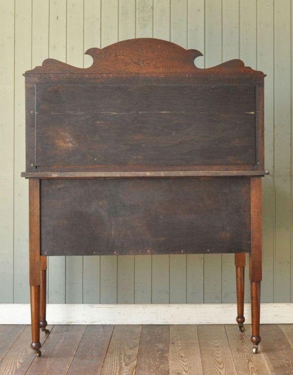 アンティーク家具 アンティークの英国家具、美しいグリーンのタイル付きウォッシュハンドスタンド。きちんとメンテナンスしているので、裏側もキレイな状態です。(q-461-f)