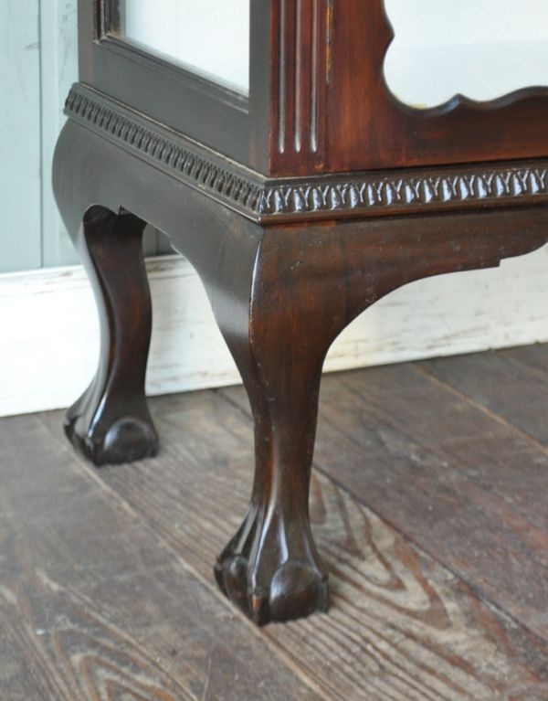 アンティークのキャビネット　アンティーク家具　上品な扉が付いたアンティーク家具、英国のガラスキャビネット。きちんと支えます。(q-462-f)