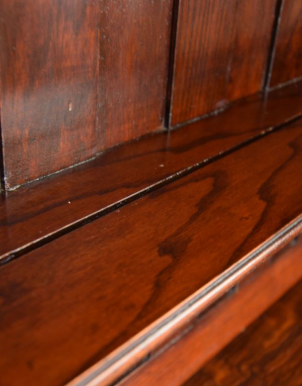 アンティークのキャビネット　アンティーク家具　アンティークの英国家具、引き出し付のウェルッシュドレッサー（食器棚）。棚はディスプレイに最適。(q-509-f)