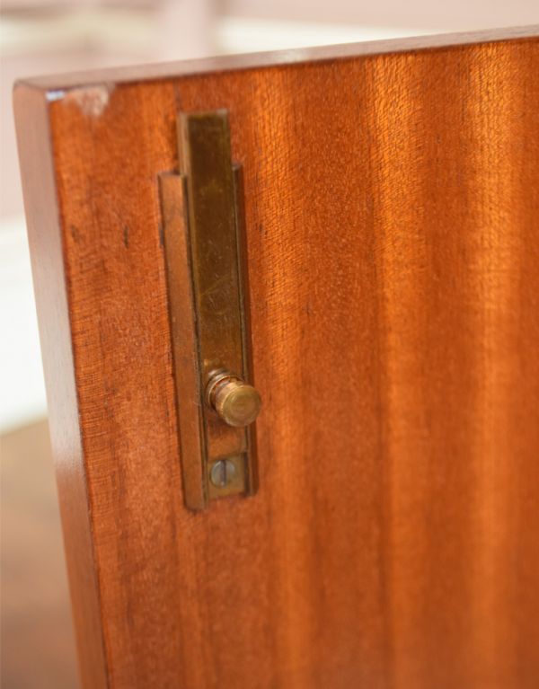 アンティークのキャビネット　アンティーク家具　英国のアンティーク家具、扉収納付きのスタンディングブックシェルフ（本棚） 。下の扉にはストッパーがあります。(q-519-f)