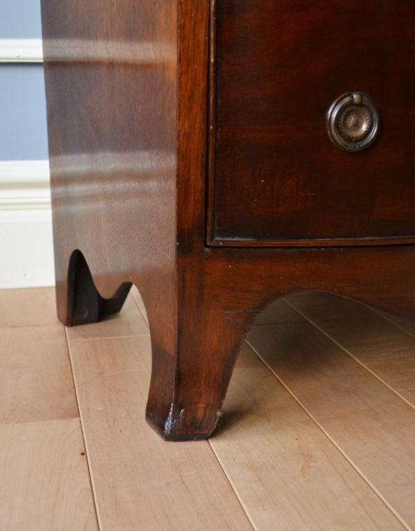 アンティークのキャビネット　アンティーク家具　マホガニー材の美しい英国のアンティーク家具、ペディスタルカップボード（チェスト）。きちんと支えます。(q-552-f)
