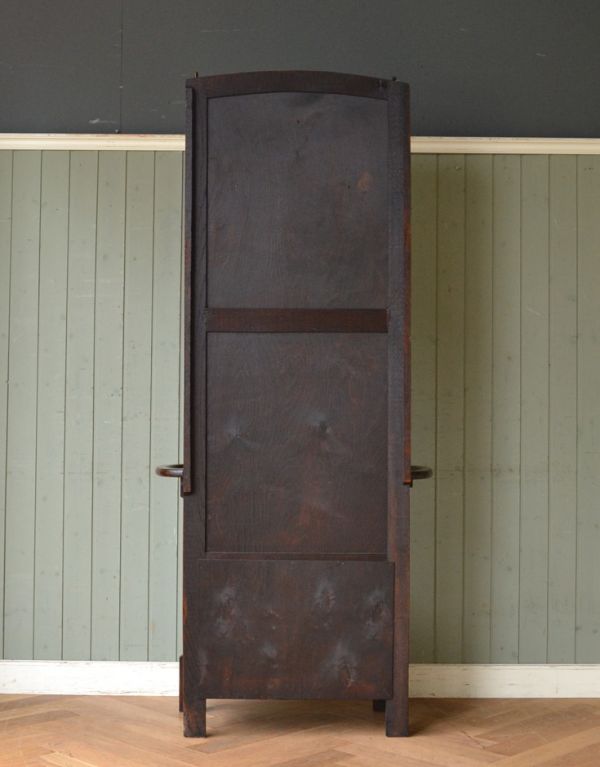 アンティークの玄関収納　アンティーク家具　玄関で使うアンティーク家具、鏡とベンチが付いたホールスタンド。キチンとメンテナンスしてあるので、裏側もキレイです。(q-576-f)