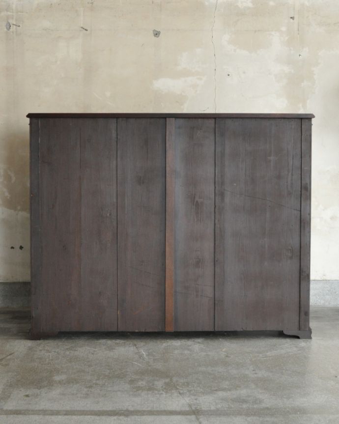 アンティークのキャビネット アンティーク家具 英国のアンティーク家具、引き出しも付いたマホガニー材のブックケース(本棚)。キチンとメンテナンスしてあるので、裏側もキレイです。(q-775-f)