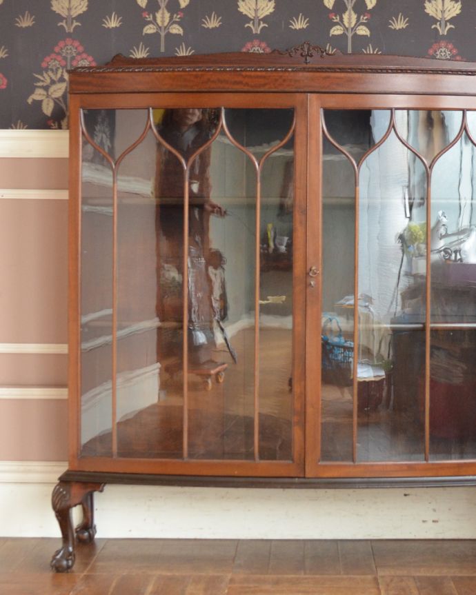 鍵がかかるブックケース（書庫）、イギリス入荷のアンティーク家具(q