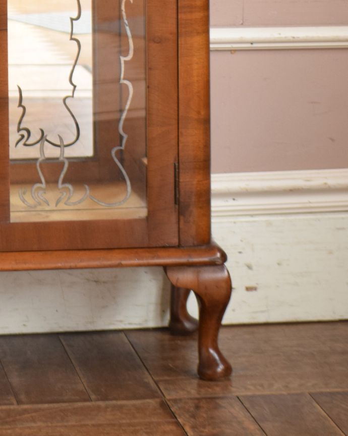 アンティークのキャビネット アンティーク家具 アンティークのショーケース、英国のミラー付きガラスキャビネット。きちんと支えます。(q-934-f)