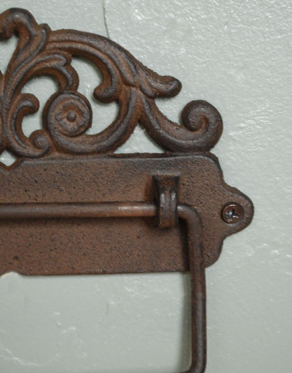 洗面・トイレ　住宅用パーツ　アンティーク風アイアン製ペーパーホルダー。左右をビスで留めてください。(sa-229)