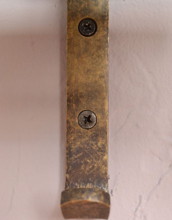 洗面・トイレ 住宅用パーツ 真鍮ペーパーホルダーダブル(アンティーク色)フック&ガラス棚付き。4ヶ所ビスを留めてお使い下さい。(sa-232)