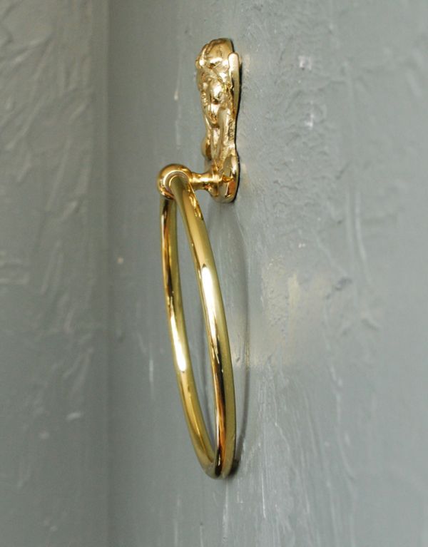 洗面・トイレ 住宅用パーツ 真鍮タオルリング (ゴールド・エンジェル)。どこでも気軽に取り付けられます。(sa-420)