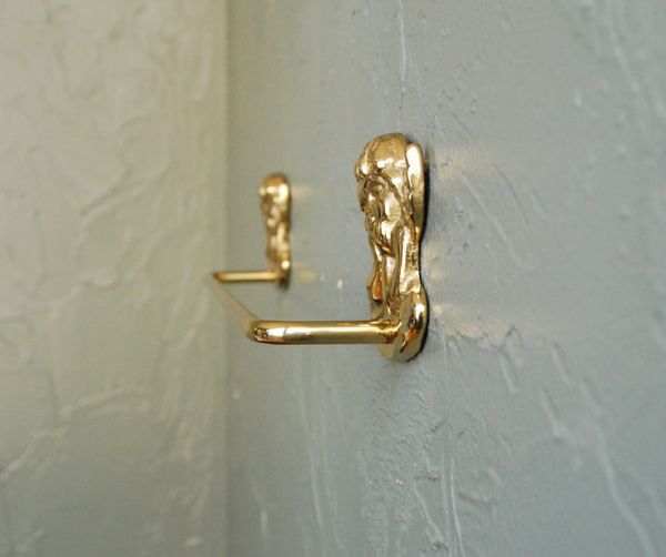 洗面・トイレ 住宅用パーツ 真鍮タオルバー (ゴールド・エンジェル・M)。どこでも気軽に取り付けられます。(sa-616)