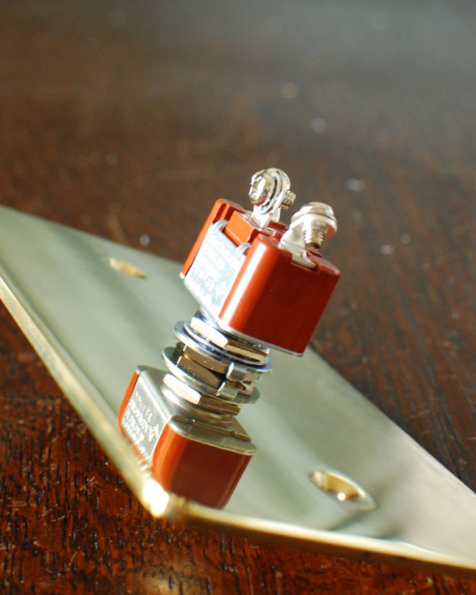 スイッチ・スイッチカバー　住宅用パーツ　真鍮プレートスイッチ。裏面はこんな感じ。(sw-08)