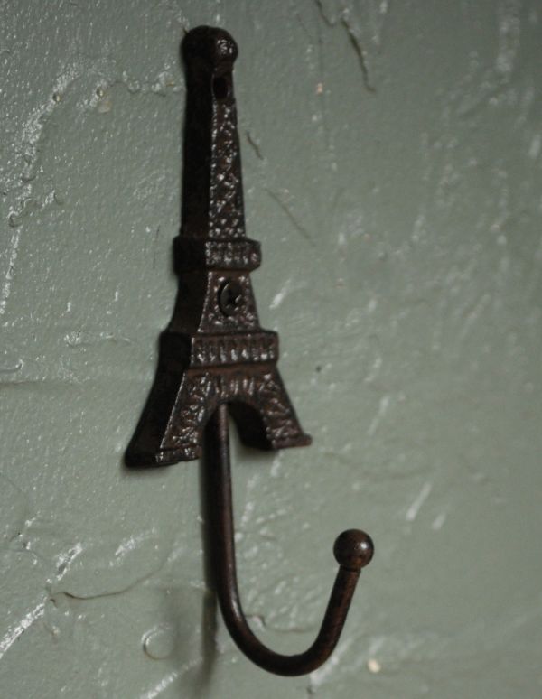 フック・フックボード 住宅用パーツ アイアン製アンティーク風エッフェル塔フック。フランスの香りをお部屋にプラスしたい!そんなフックです。(u-767)