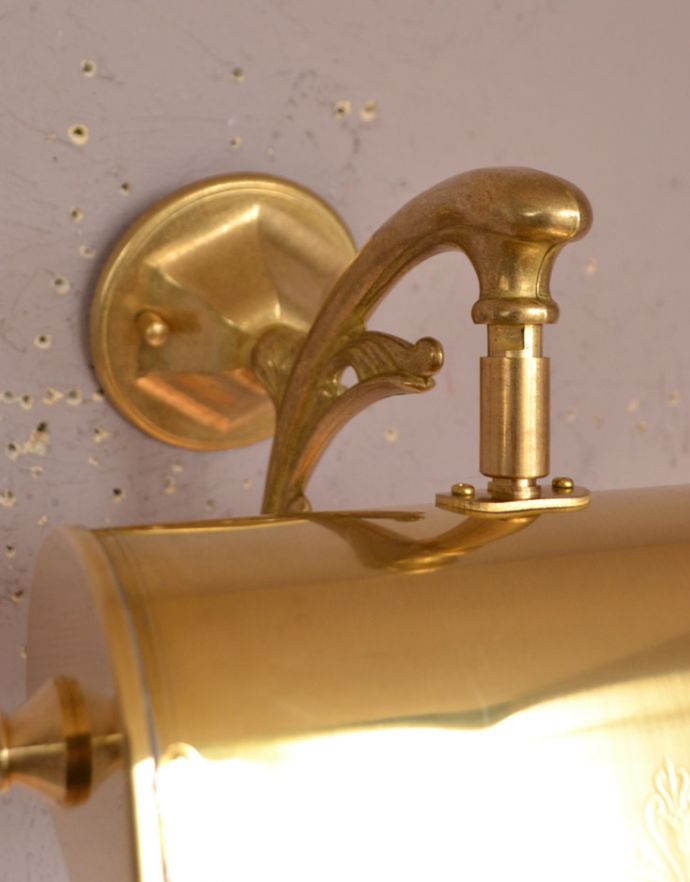 壁付けブラケット　照明・ライティング　壁に付けるだけでお洒落なインテリア、真鍮製のウォールランプＡ（Ｅ17丸球付）。植物のをモチーフにしたデザインです。(wr-084)