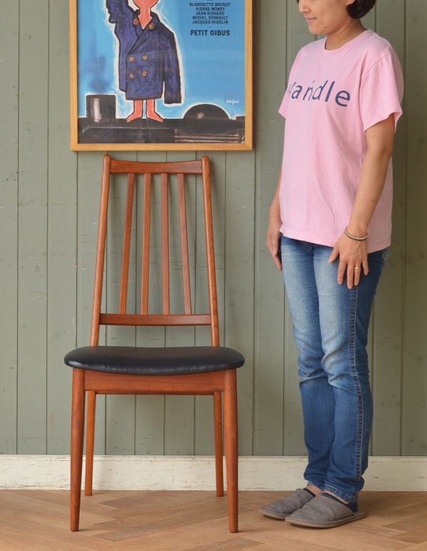 デンマーク製のヴィンテージチェア、チーク材のダイニングチェア(x-400