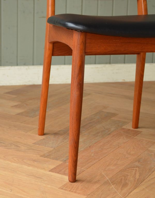 デンマーク製のヴィンテージチェア、チーク材のダイニングチェア(x-400