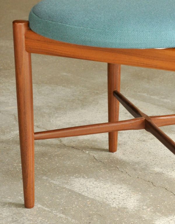 G-PLAN(Gプラン)　アンティーク チェア　Gプランのフレスコシリーズのヴィンテージチェア、ダイニングチェア（ブルーグリーン）。きちんとお直ししていますので、大柄な男性でも安心してお掛け下さい。(x-401-c)