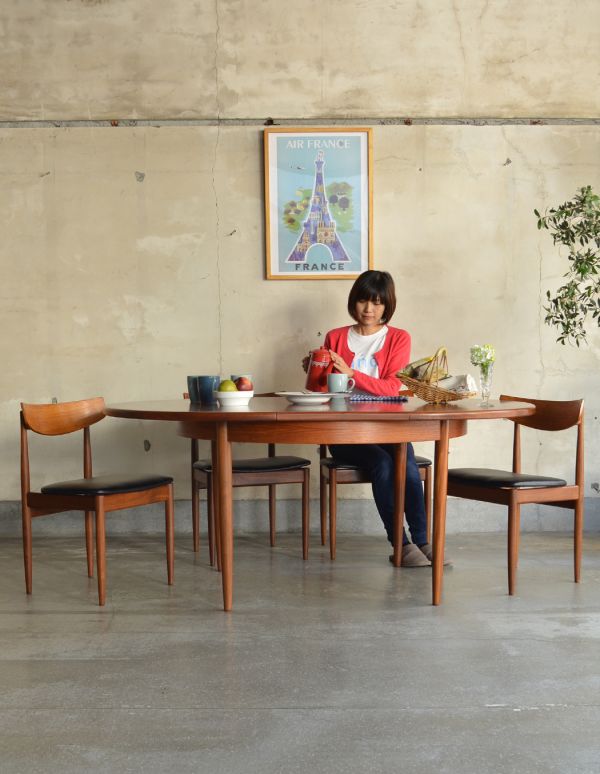 G-PLAN(Gプラン) アンティーク家具 アンティーク テーブルG-plan。開いたときです。(k-1192-f)