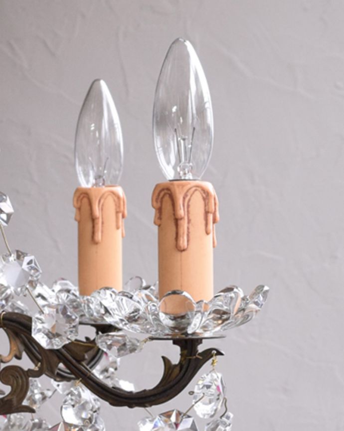 シャンデリア 照明・ライティング フランス輸入のアンティーク シャンデリア(6灯)(E17シャンデリア球付)。オーバーホール済みなので安心してお使い頂けます。(x-792-z)