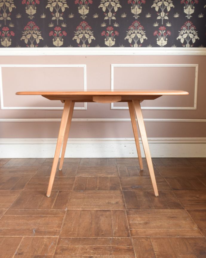 アーコールの家具　アンティーク家具　３パターンのサイズ展開可能、ヴィンテージのアーコールドロップリーフテーブル。キレイな状態なので大切に使われていたことが分かります。(x-858-f)