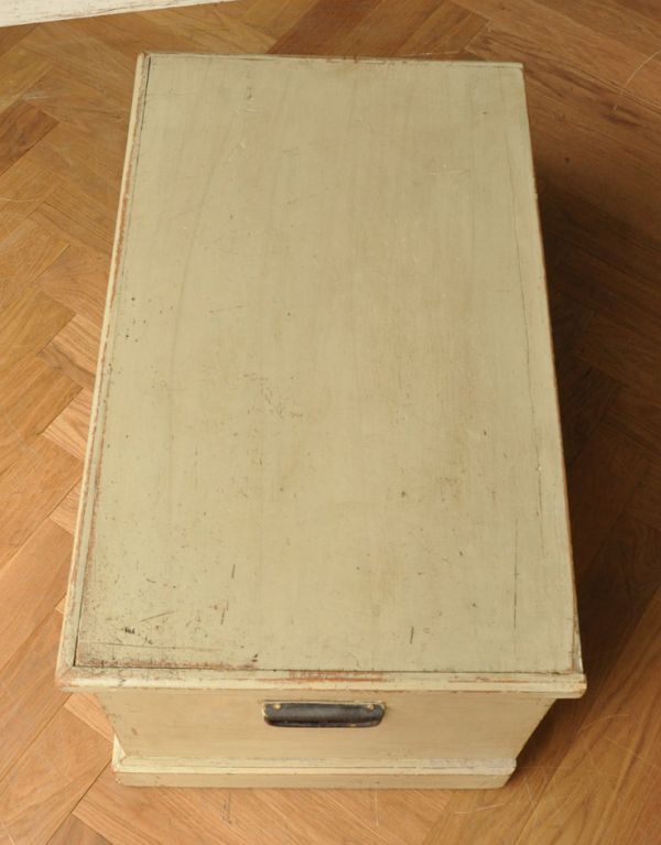 ペイントされたアンティーク家具、イギリスのブランケットボックス (z