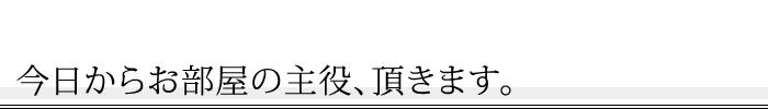 今日からお部屋の主役、頂きます。