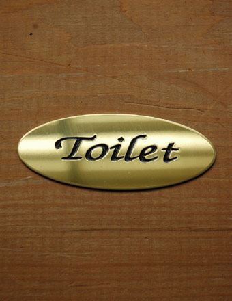 真鍮製トイレットプレート　ドアプレート（Toilt） (sa-004)