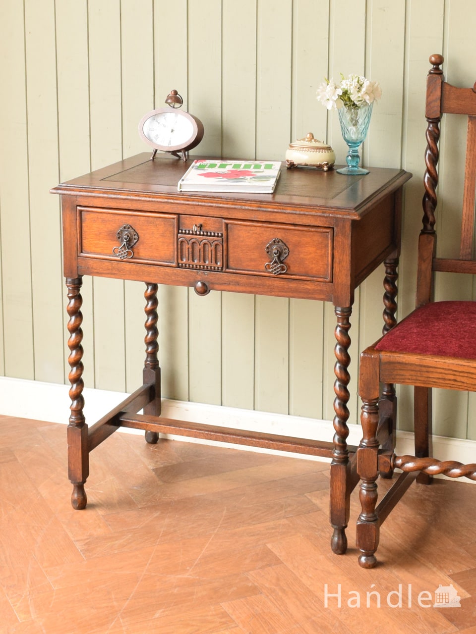 英国のアンティーク家具、ツイスト脚の美しいコンソールテーブル (q-2521-f)
