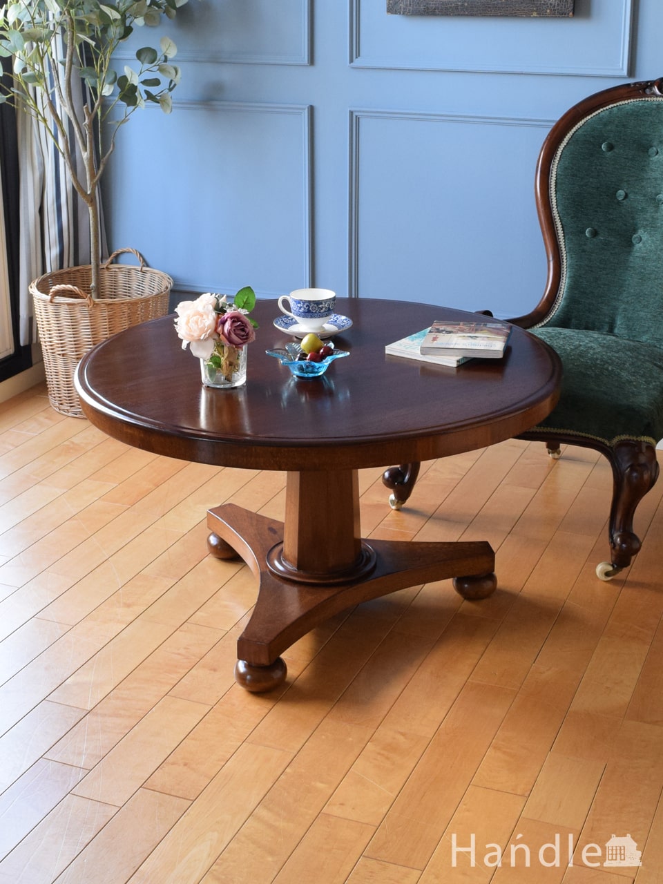 イギリスから届いたアンティークのローテーブル、アールデコのおしゃれなコーヒーテーブル (k-5257-f)