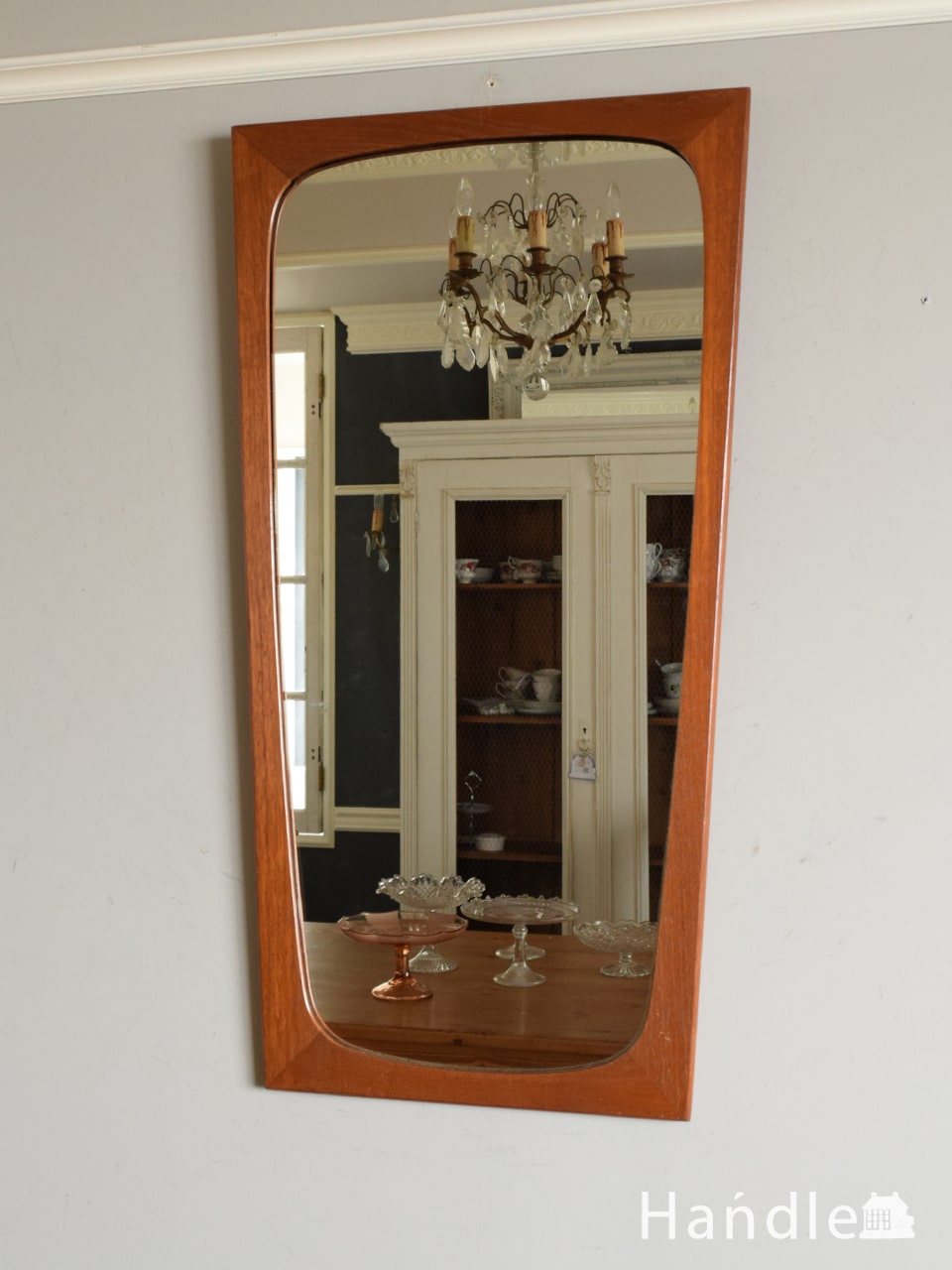ビンテージのおしゃれな鏡、北欧スタイルに合う四角いウォールミラー (x-1043-z)