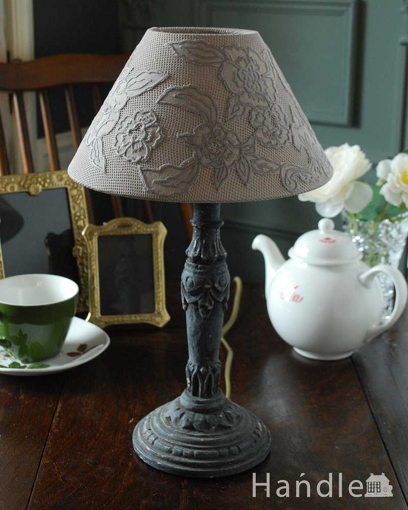 クールなフランスデザインが光る、テーブルランプ(E17シャンデリア球付)（Wooden Lamp Mignardise） (cf-1009)