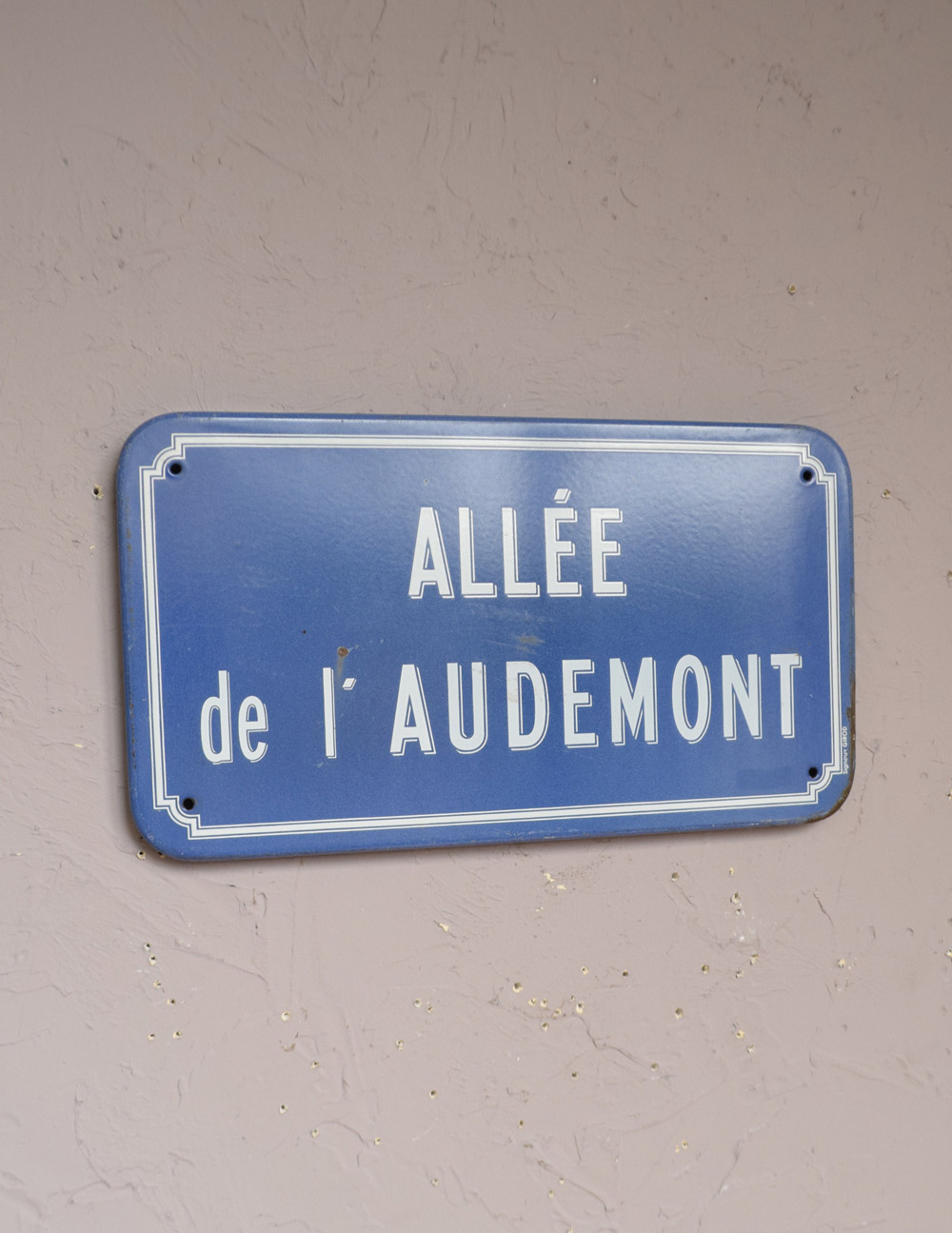 フランスで見つけたアンティークサインプレート（看板） ALLEE de I AUDEMONT (d-1259-z)