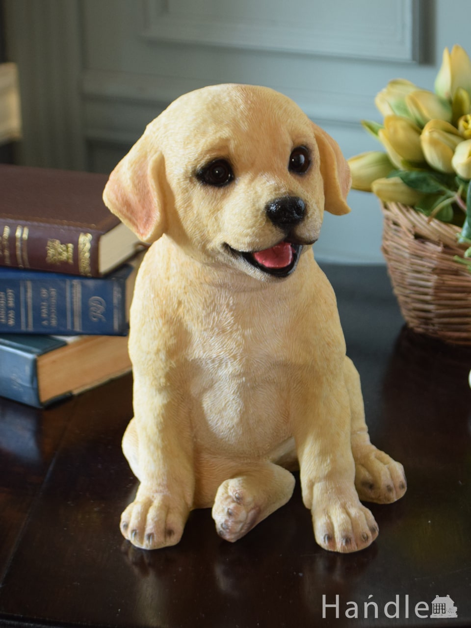可愛い子犬のディスプレイ雑貨、パピーラブラドールのオブジェ (n12-464)