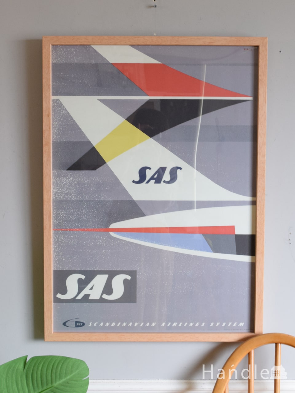 北欧スタイルのおしゃれなアートフレーム「SAS 1960年代」スカンジナビア航空の広告ポスター (n7-212)
