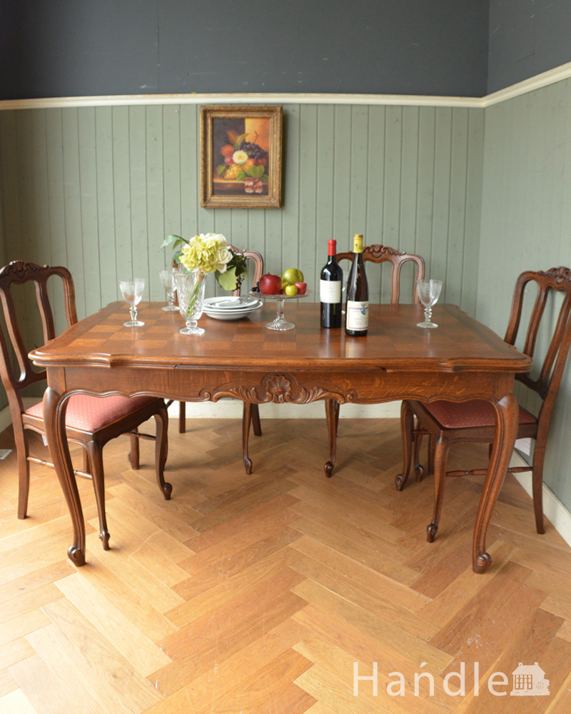 ３WAYで楽しめるドローリーフテーブル（伸張式）、南プロヴァンスのアンティーク家具 (j-1855-f)