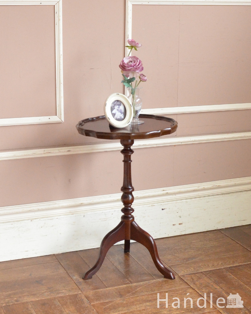 手頃な小さいサイズのワインテーブル、ビーチ材のアンティーク家具 (j-1870-f)
