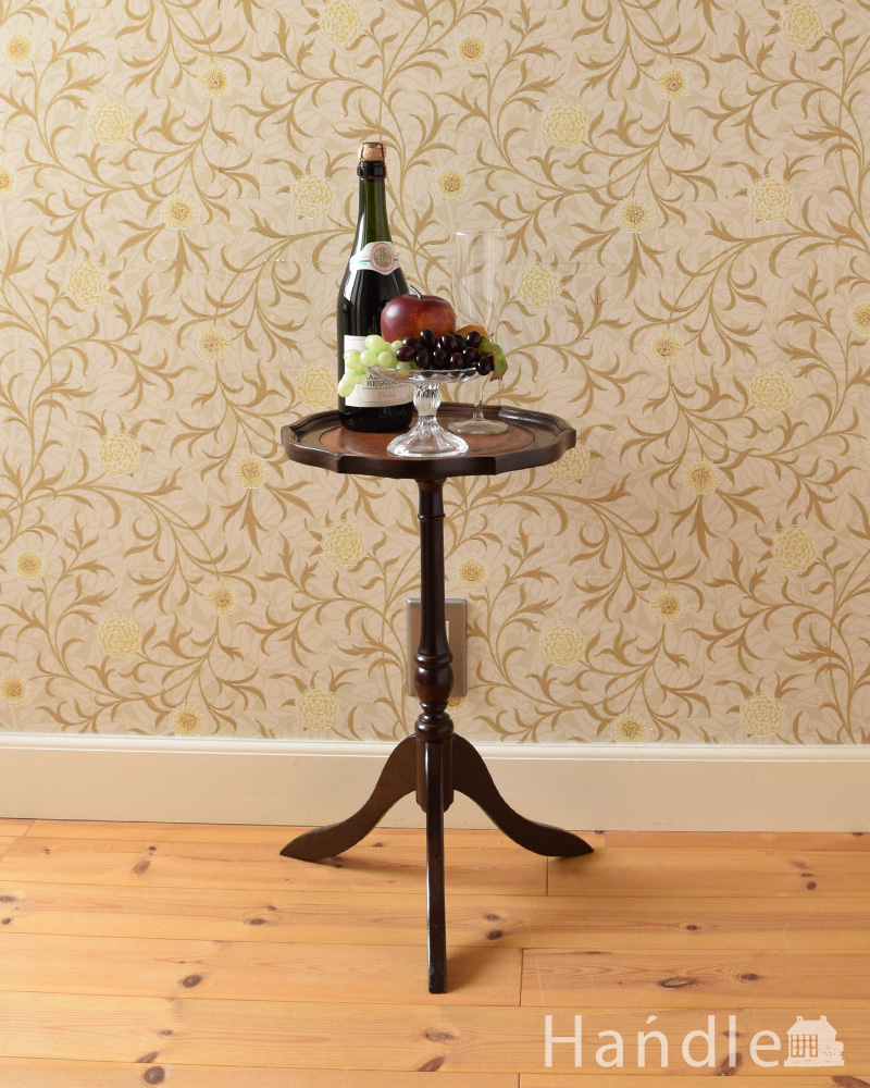 革張り天板のワインテーブル、小さいアンティーク英国家具 (j-1882-f)