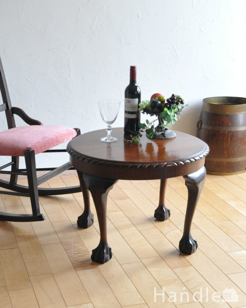 クロウ＆ボールの脚を持つコーヒーテーブル、英国のアンティーク家具 (j-1905-f)