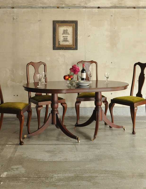アンティークの英国家具、美しい脚が特徴的な伸張式のダイニングテーブル (k-1385-f)