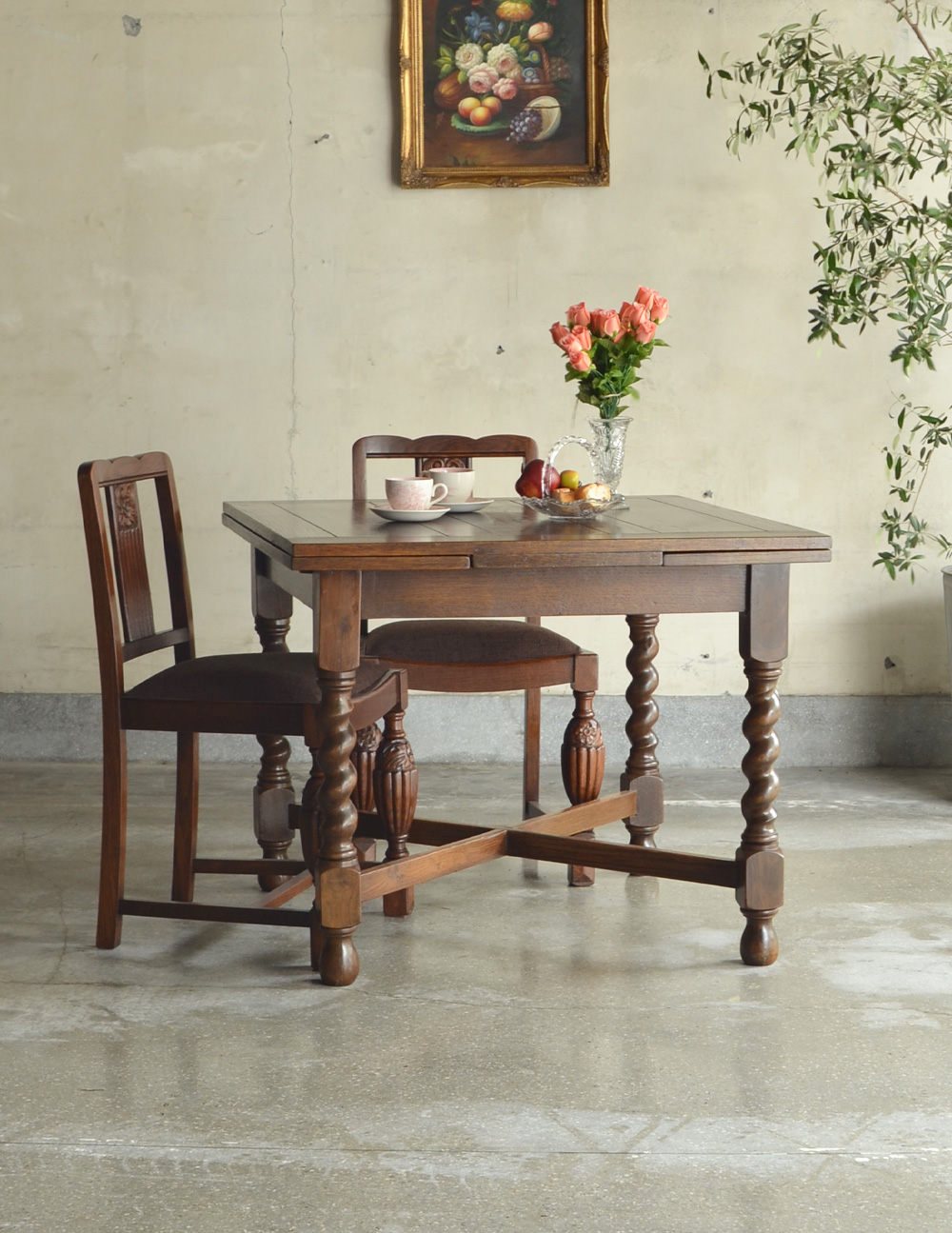 美しい英国のアンティーク家具、ドローリーフテーブル（伸張式テーブル） (k-868-f)