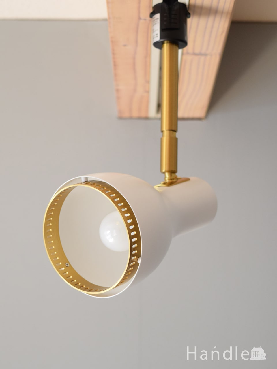 白×ゴールドのおしゃれな照明、ダクトレール用スポットライト（LED電球付き） (pl-344)