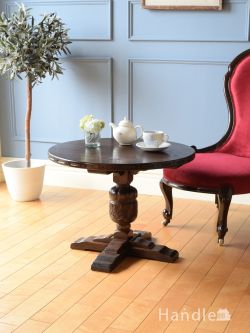 アンティーク家具  イギリスから届いたアンティークのコーヒーテーブル、バルボスレッグのおしゃれなテーブル