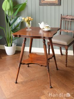 英国アンティークの美しいサイドテーブル、マホガニー材のオケージョナルテーブル(h-093-f)