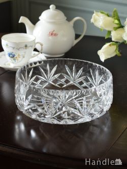 アンティーク雑貨 サラダボウル アンティーク イギリスで見つけたアンティークガラス、プレスドグラスのガラスのボウル